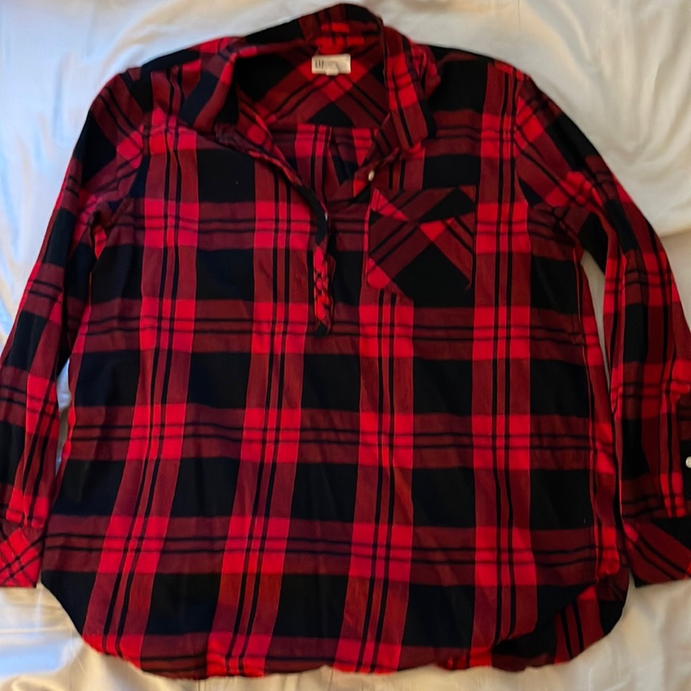 XL GAP PLAID TUNIC TOP